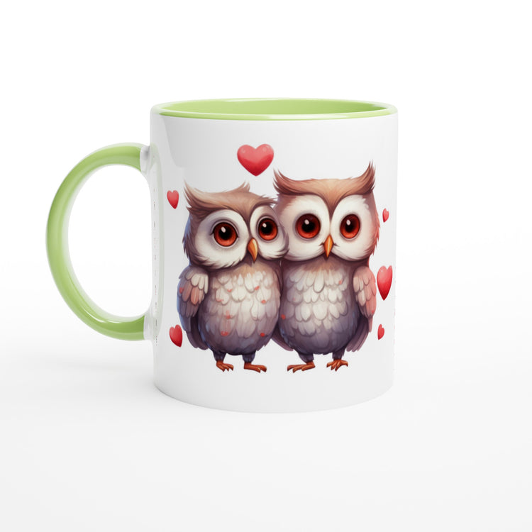 Love Owls White 11oz Ceramic Mug with Color Inside