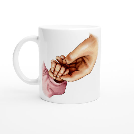 Mother baby hand White 11oz Ceramic Mug