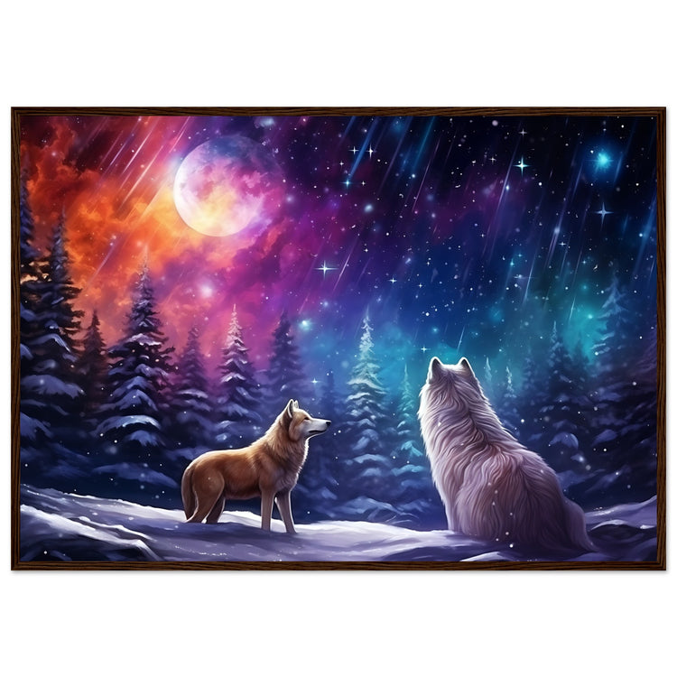 Enchanting Snowy Forest Premium Matte Paper Wooden Framed Poster