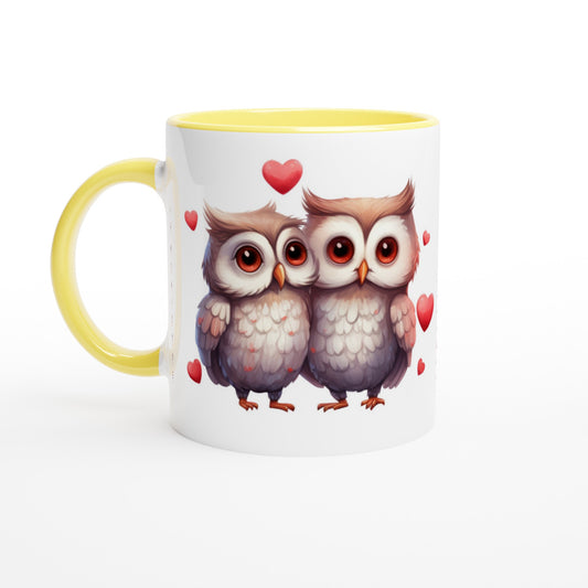Love Owls White 11oz Ceramic Mug with Color Inside