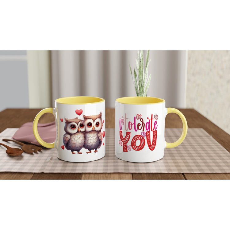 Love Owls White 11oz Ceramic Mug with Color Inside