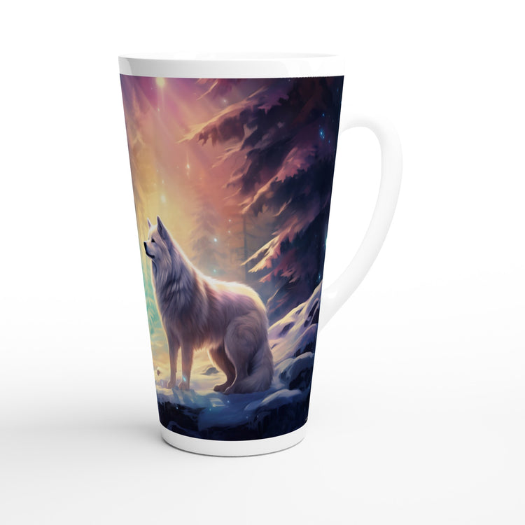 Enchanting Snowy Forest White Latte 17oz Ceramic Mug