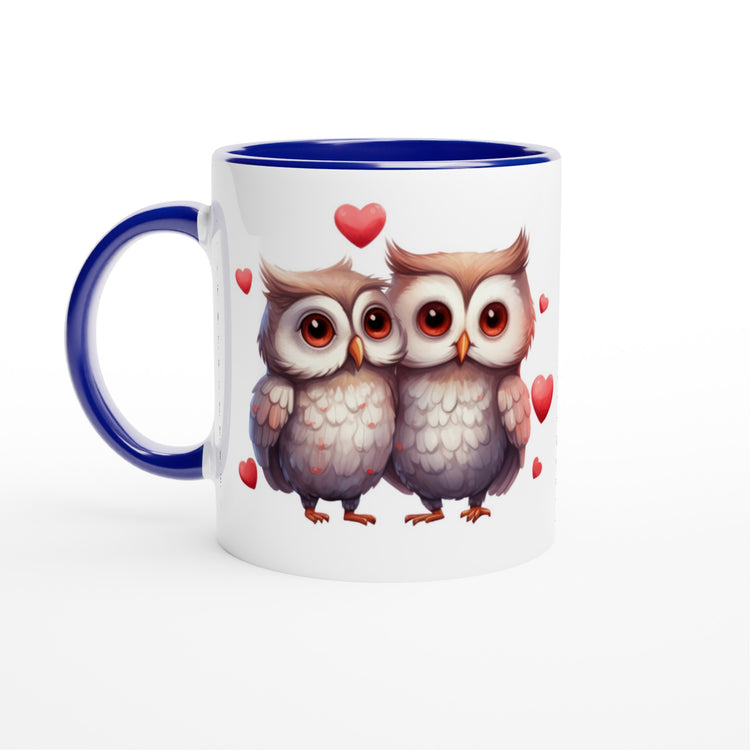 Love Owls White 11oz Ceramic Mug with Color Inside