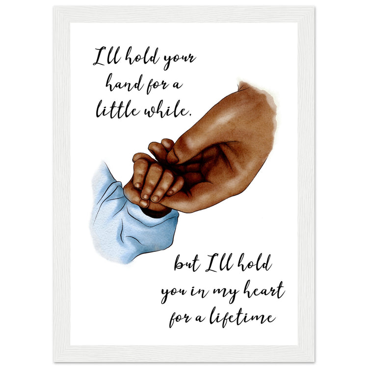 Mother baby hand Premium Matte Paper Wooden Framed Poster