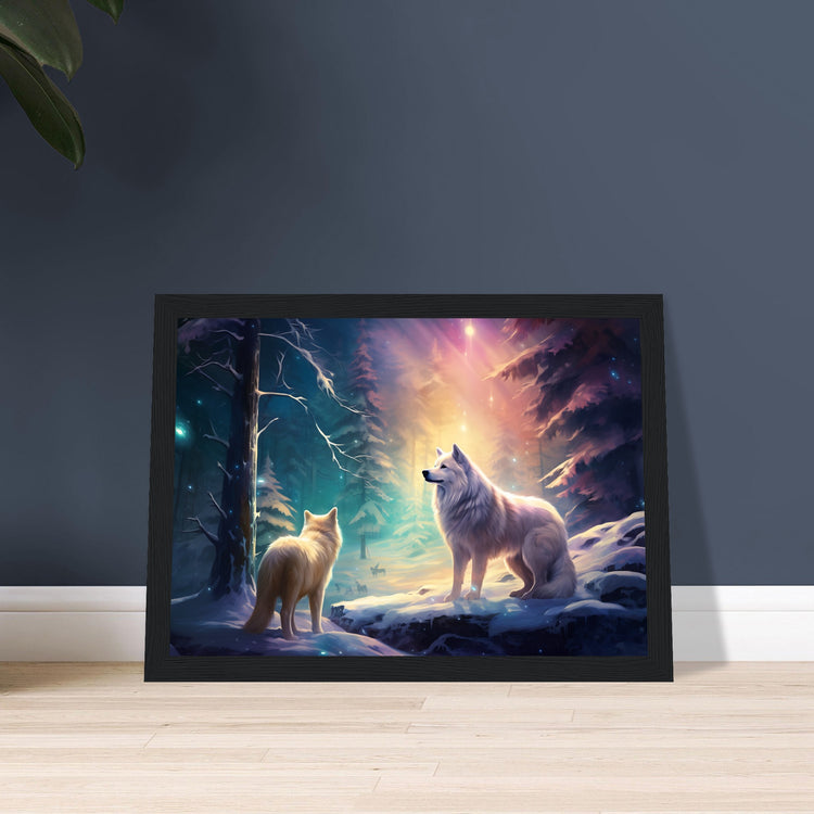 Enchanting Snowy Forest Premium Matte Paper Wooden Framed Poster