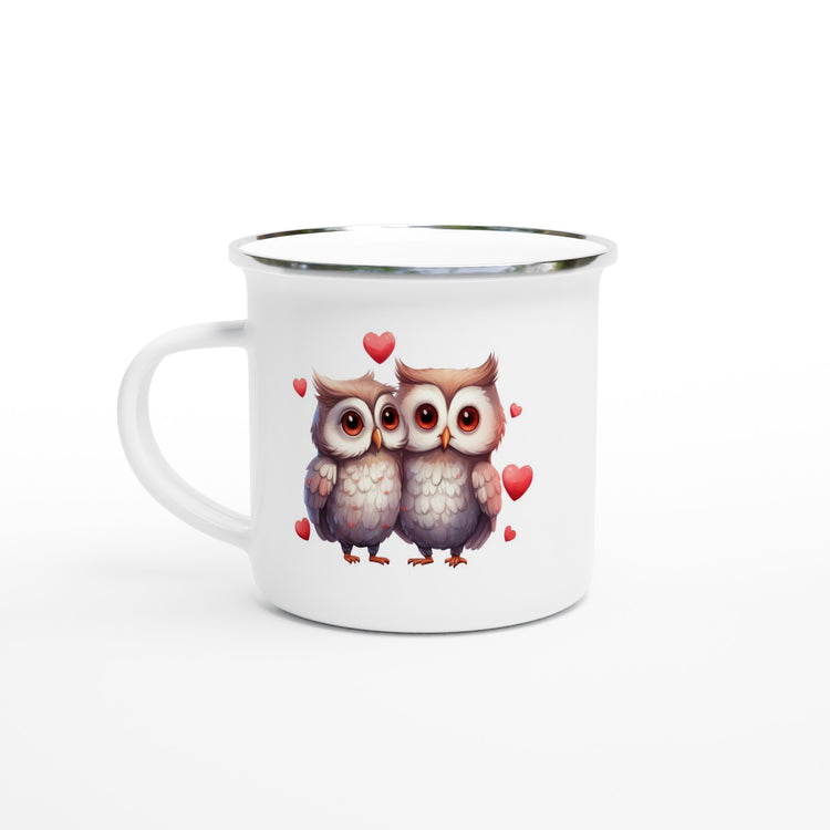 Love Owls White 12oz Enamel Mug