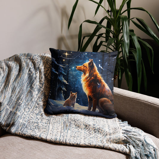 Enchanting Snowy Forest Pillow