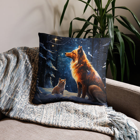 Enchanting Snowy Forest Pillow