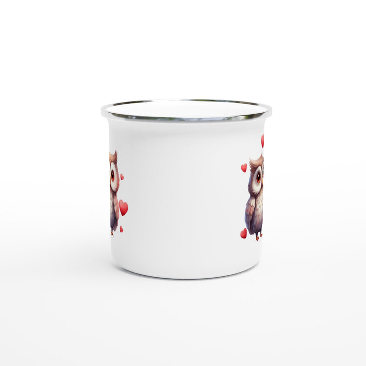 Love Owls White 12oz Enamel Mug