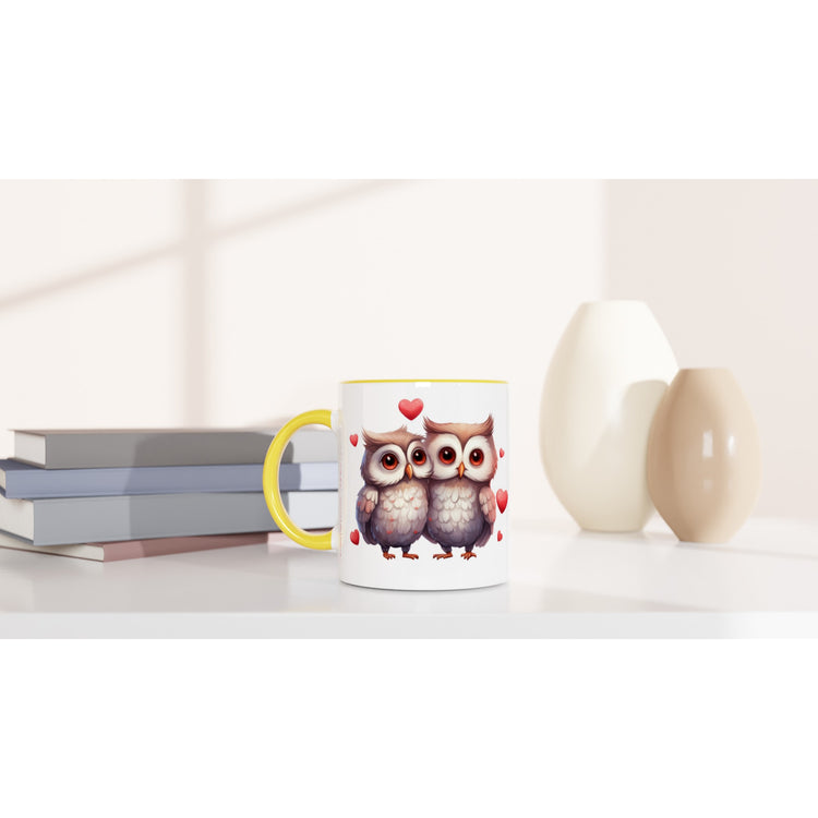 Love Owls White 11oz Ceramic Mug with Color Inside