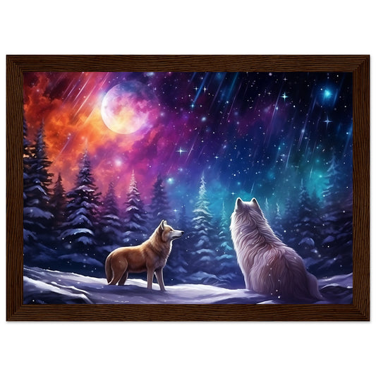 Enchanting Snowy Forest Premium Matte Paper Wooden Framed Poster