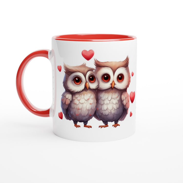 Love Owls White 11oz Ceramic Mug with Color Inside