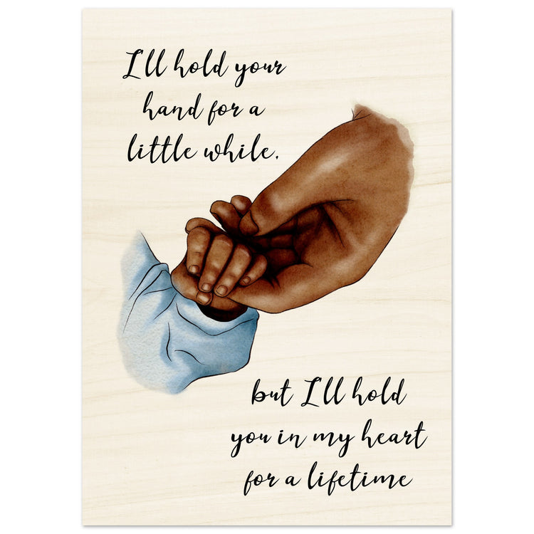 Mother baby hand Wood Prints