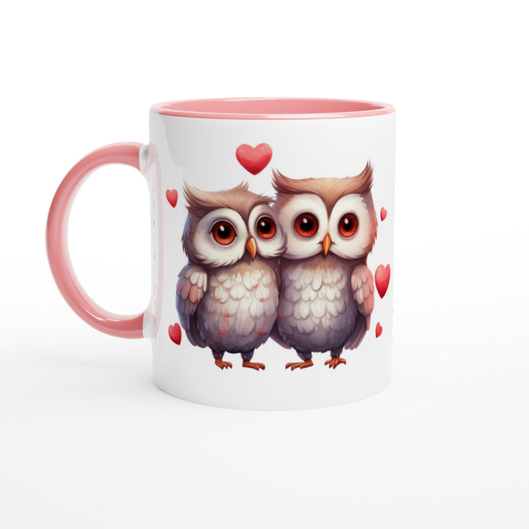 Love Owls White 11oz Ceramic Mug with Color Inside