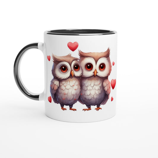 Love Owls White 11oz Ceramic Mug with Color Inside