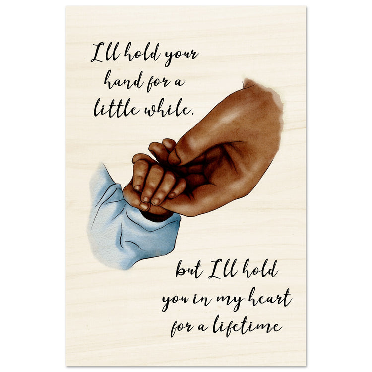 Mother baby hand Wood Prints