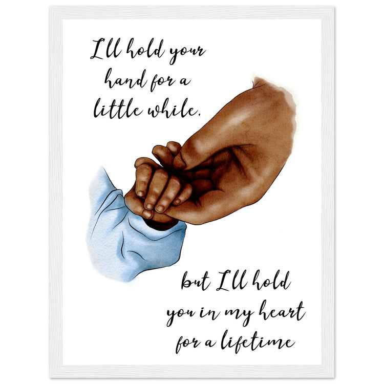 Mother baby hand Premium Matte Paper Wooden Framed Poster